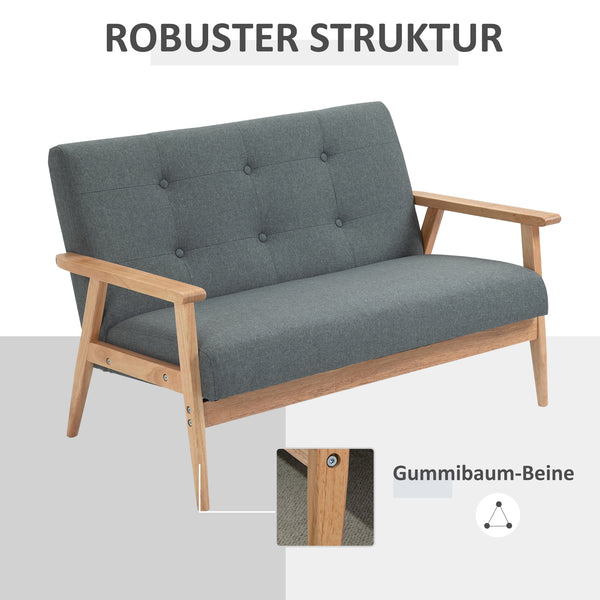 2-Sitzer Sofa Doppelsofa Loveseat 115x66.5x73cm Grau