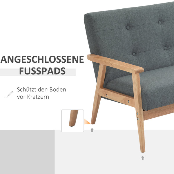 2-Sitzer Sofa Doppelsofa Loveseat 115x66.5x73cm Grau