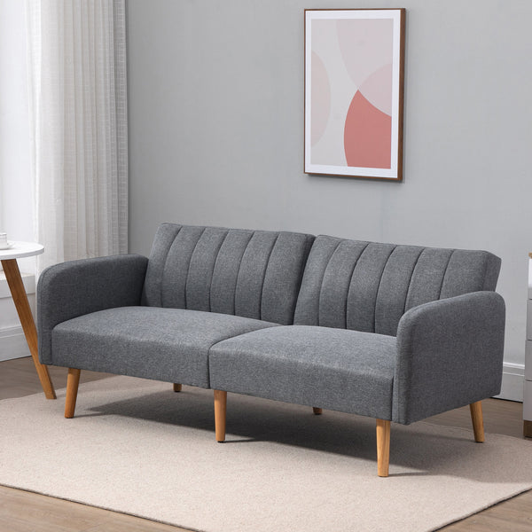 2-Sitzer Sofa Gästebett Bettsofa 173x75x73cm Grau