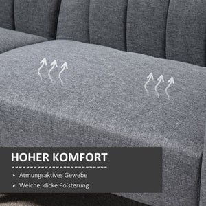 2-Sitzer Sofa Gästebett Bettsofa 173x75x73cm Grau