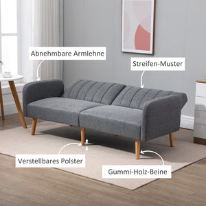 2-Sitzer Sofa Gästebett Bettsofa 173x75x73cm Grau