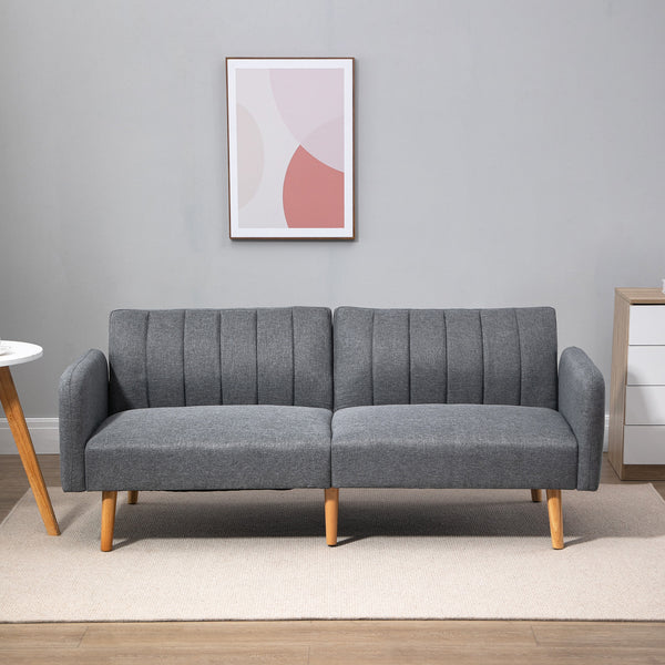 2-Sitzer Sofa Gästebett Bettsofa 173x75x73cm Grau