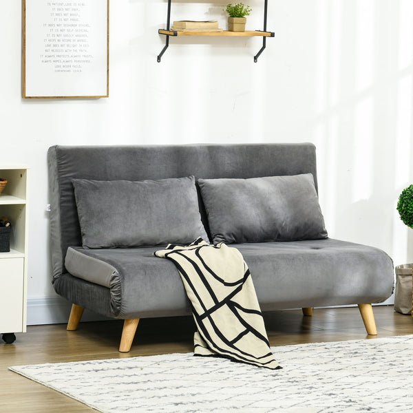 2-Sitzer Sofa Gästebett klappbar 130x78x79cm Grau