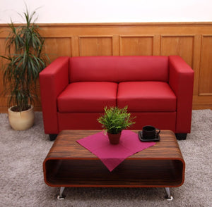2-Sitzer Sofa aus Leder Loungesofa rot