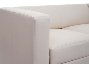 2-Sitzer Sofa Loungesofa Kunstleder creme