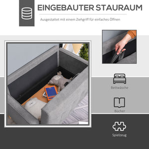2-Sitzer Sofa mit Stauraum 117x62x78cm Grau