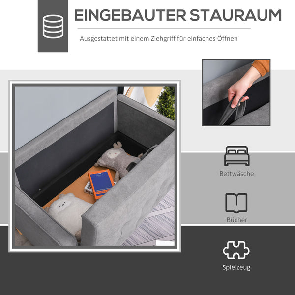 2-Sitzer Sofa mit Stauraum 117x62x78cm Grau