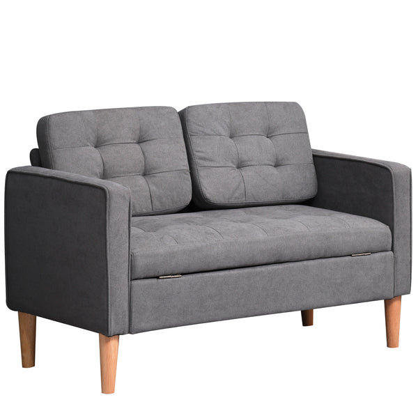 2-Sitzer Sofa mit Stauraum 117x62x78cm Grau