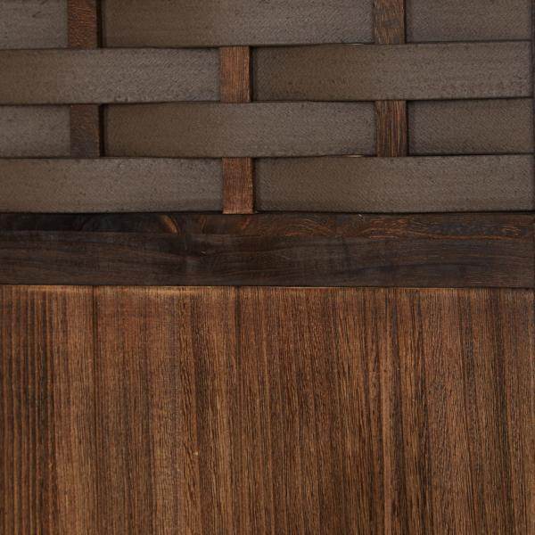 Paravent Raumteiler 3 teilig Holz Trennwand Rattan Sichtschutz Braun