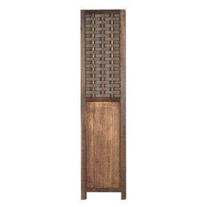 Paravent Raumteiler 3 teilig Holz Trennwand Rattan Sichtschutz Braun