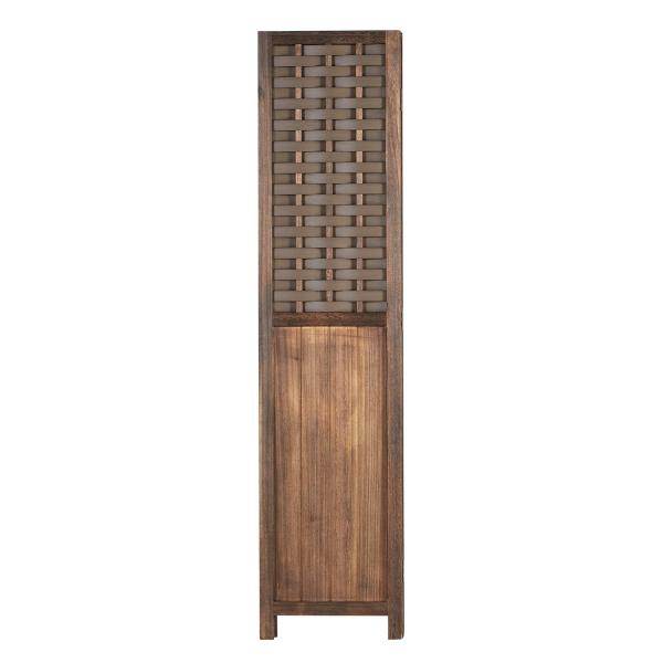 Paravent Raumteiler 3 teilig Holz Trennwand Rattan Sichtschutz Braun