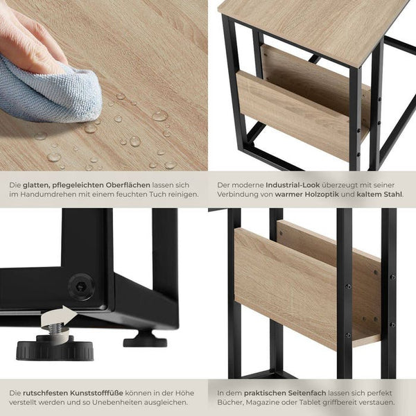 Beistelltisch Wigan Industrial Holz hell, Eiche Sonoma