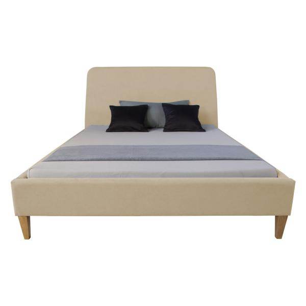 Polsterbett Doppelbett Stoffbett Bettgestell 140 x 200 Bett Beige