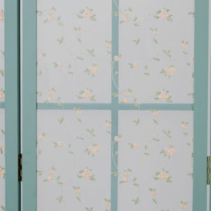 Paravent Türkis Landhausstil Blumenmuster 3 teilig Raumteiler Trennwand Sichtschutz