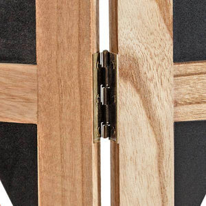Paravent Raumteiler 3 fach Holz Trennwand spanische Wand Natur Schwarz