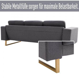 Polstersofa 3-Sitzer Stoffsofa dunkelgrau 200 x 82 x 78