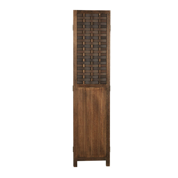 Paravent Braun Rattan-Optik | 3 teilig | Holz | Raumteiler Trennwand Sichtschutz