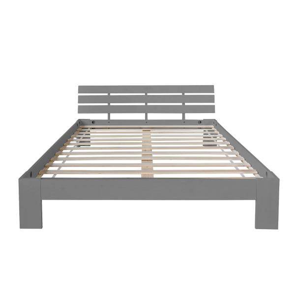 Doppelbett Holzbett Futonbett 140x200 Grau Kiefer Bett Bettgestell Massivholz
