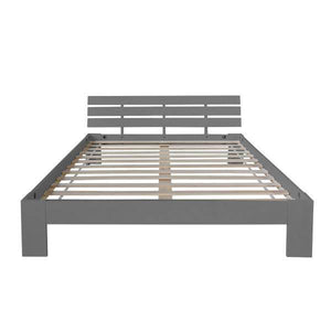 Doppelbett Holzbett Futonbett 160x200 Grau Kiefer Bett Bettgestell Massivholz