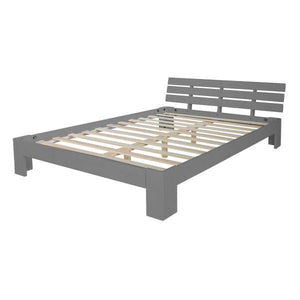 Doppelbett Holzbett Futonbett 180x200 Grau Kiefer Bett Bettgestell Massivholz