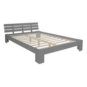 Doppelbett Holzbett Futonbett 180x200 Grau Kiefer Bett Bettgestell Massivholz