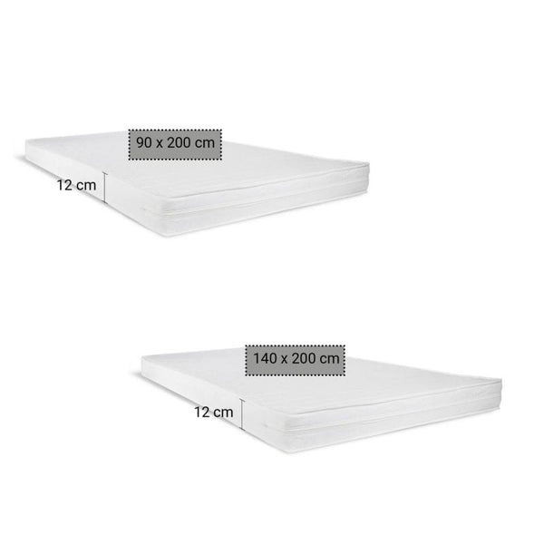 Etagenbett mit 2 Matratzen 90x200 und 140x200 Grau