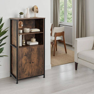 Highboard Doncaster Industrial Holz dunkel, rustikal
