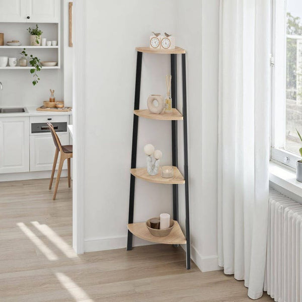 Eckregal Newbridge 34x34x125cm Industrial Holz hell, Eiche Sonoma