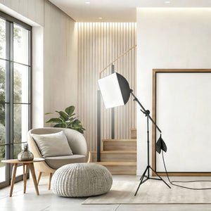 Studioleuchte mit Softbox, Stativ und Tasche