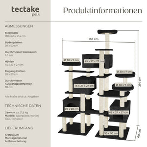 Kratzbaum Entissar 214cm - schwarz
