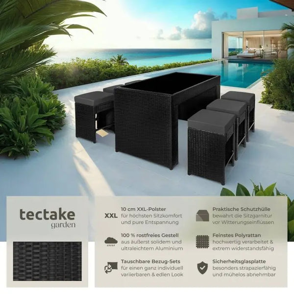 Aluminium Rattan Barset Ibiza