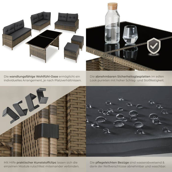 Rattan Lounge Barletta natur