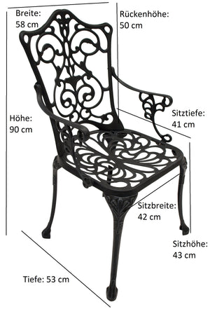 Gartensessel LUGANO Alu grau antik
