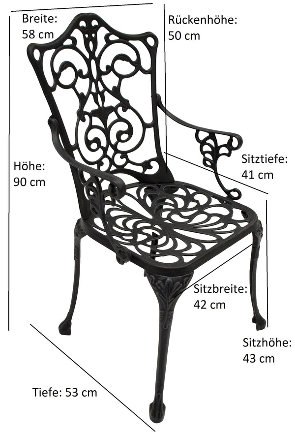Gartensessel LUGANO Alu grau antik