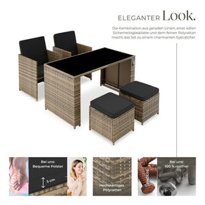 Rattan-Sitzgruppe Palermo natur