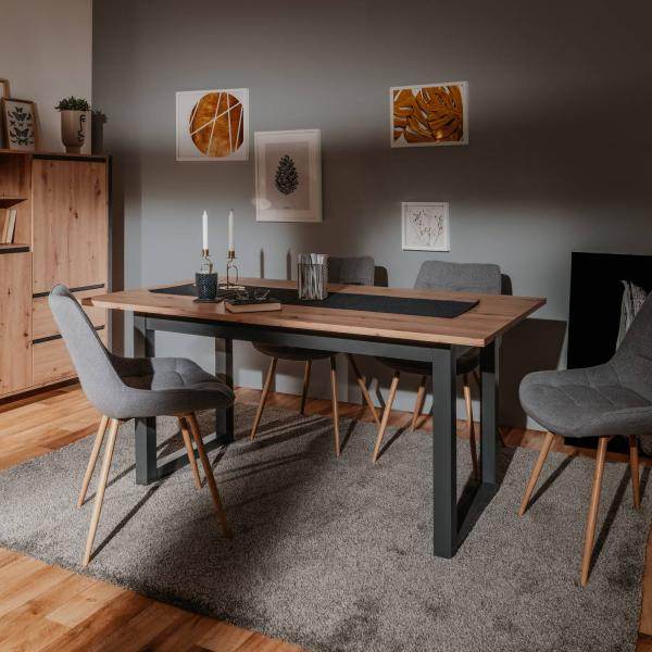 Esstisch Holztisch Massiv Ausziehbar Industrial Style