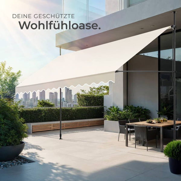 Klemmmarkise beige 400 x 180 cm