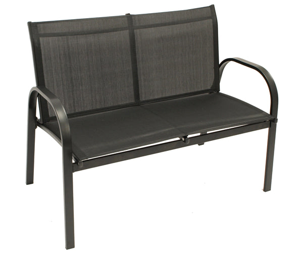 Lounge Set Sitzgruppe ARONA 4-teilig, Metall + Kunstgewebe schwarz