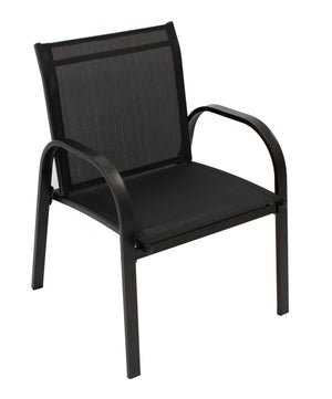 Lounge Set Sitzgruppe ARONA 4-teilig, Metall + Kunstgewebe schwarz