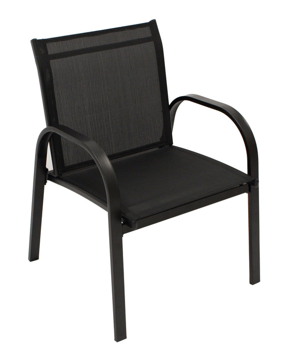 Lounge Set Sitzgruppe ARONA 4-teilig, Metall + Kunstgewebe schwarz