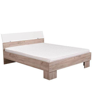Doppelbett Bettgestell Ehebett Holzbett 160x200 cm Gästebett Eiche Grau