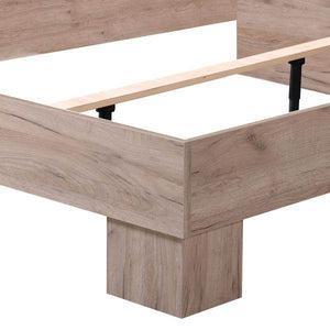 Doppelbett Bettgestell Ehebett Holzbett 160x200 cm Gästebett Eiche Grau