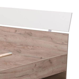 Doppelbett Bettgestell Ehebett Holzbett 160x200 cm Gästebett Eiche Grau
