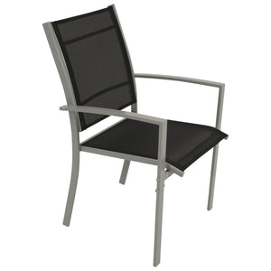 Garnitur Sitzgruppe PINO 4-teilig, Metall + Kunstgewebe schwarz
