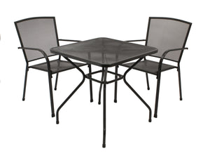 Garnitur CLASSIC 3-teilig, Streckmetall anthrazit (Tisch 70x70cm)