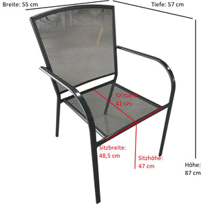 Garnitur CLASSIC 3-teilig, Streckmetall anthrazit (Tisch 70x70cm)