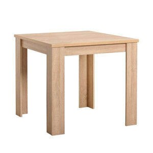 Essgruppe mit 2 Stühlen Esstisch 80x80 cm Esszimmertisch Holz Natur Massiv Polsterstühle Anthrazit