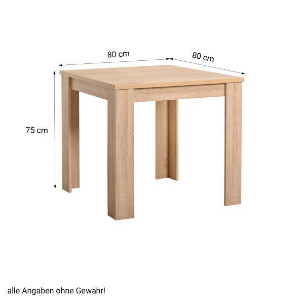 Esstisch Holztisch Küchentisch 80x80 cm Holz Massiv Eiche