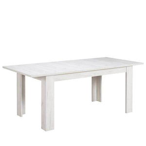 Esstisch ausziehbar Holztisch 160x90 cm Holz Massiv Weiss Vintage