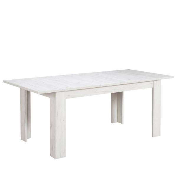 Esstisch ausziehbar Holztisch 160x90 cm Holz Massiv Weiss Vintage